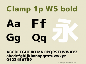 Clamp 1p W5 Bold Version 1.063a Font Sample