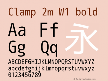 Clamp 2m W1 Bold Version 1.063a Font Sample
