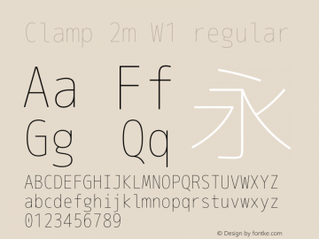 Clamp 2m W1 Version 1.063a Font Sample