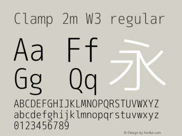 Clamp 2m W3 Version 1.063a Font Sample