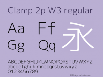 Clamp 2p W3 Version 1.063a Font Sample