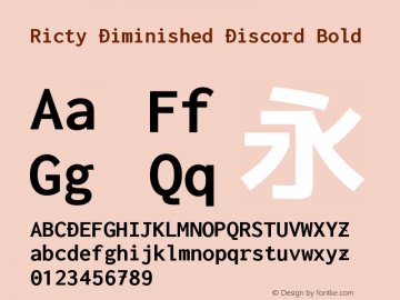 Ricty Diminished Discord Bold Version 4.1.1.20200415图片样张