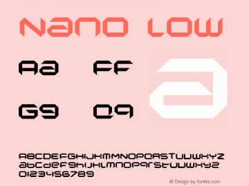 Nano low Macromedia Fontographer 4.1.5 29.05.2001 Font Sample