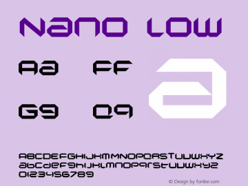Nano low Macromedia Fontographer 4.1.5 29.05.2001 Font Sample