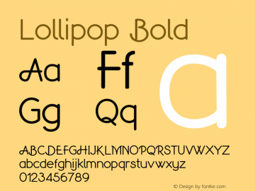 Lollipop-Bold Version 1.000 Font Sample