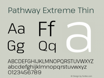 Pathway Extreme Thin Version 1.000 Font Sample