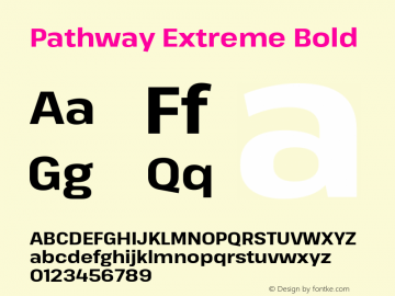 PathwayExtreme-Bold Version 1.000 Font Sample