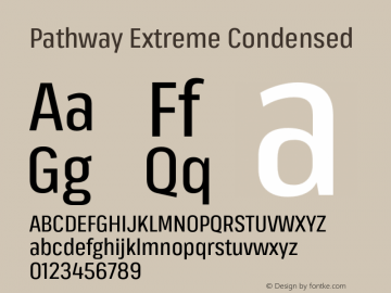 PathwayExtreme-Condensed Version 1.000 Font Sample