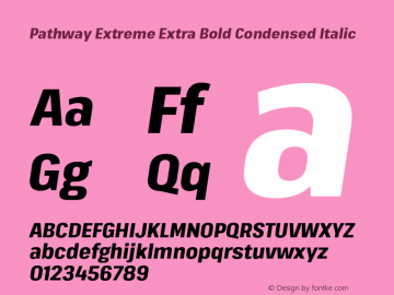 PathwayExtreme-ExtBdCondIta Version 1.000 Font Sample