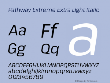PathwayExtreme-ExtLtIta Version 1.000 Font Sample