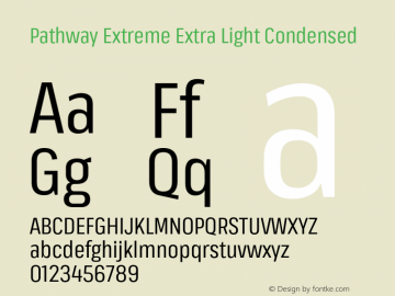 PathwayExtreme-ExtLtCond Version 1.000 Font Sample