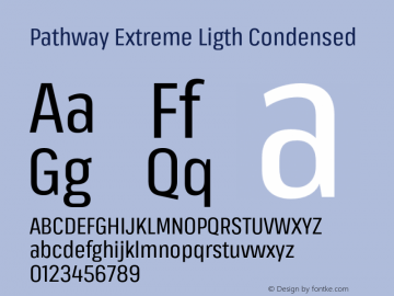 PathwayExtreme-LigthCondensed Version 1.000 Font Sample