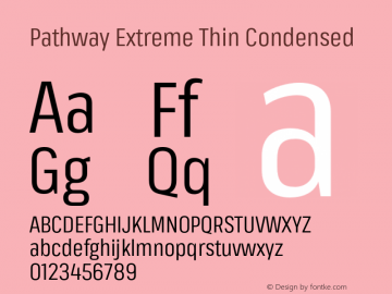 PathwayExtreme-ThinCondensed Version 1.000 Font Sample