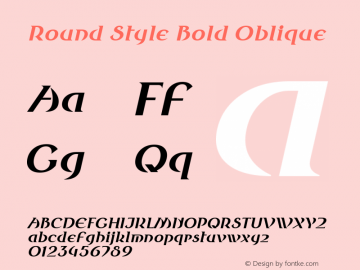 Round Style Bold Oblique Version 3.0.0; 2020-04-25 Font Sample