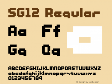 SG12 Regular Macromedia Fontographer 4.1J 4/13/02图片样张
