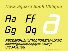 Nova Square Book Oblique Version 3.0.0; 2020-05-26 Font Sample