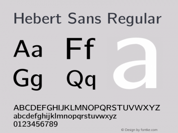 Hebert Sans Version 2.00;May 29, 2020;FontCreator 12.0.0.2522 64-bit Font Sample