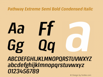 PathwayExtreme-SemBdCondIta Version 1.000 Font Sample