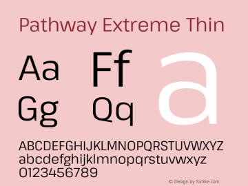PathwayExtreme-Thin Version 1.000 Font Sample