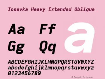 Iosevka Heavy Extended Oblique 3.0.0-alpha.1; ttfautohint (v1.8.3)图片样张