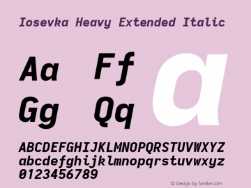 Iosevka Heavy Extended Italic 3.0.0-alpha.1; ttfautohint (v1.8.3) Font Sample