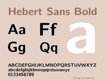 Hebert Sans Bold Version 2.00;May 29, 2020;FontCreator 12.0.0.2522 64-bit图片样张