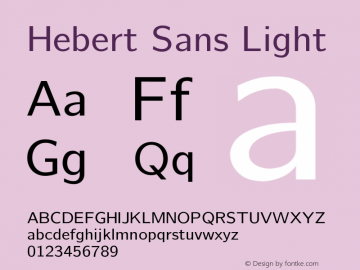 Hebert Sans Light Version 2.00;May 29, 2020;FontCreator 12.0.0.2522 64-bit Font Sample