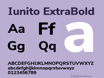 Iunito ExtraBold Version 2.502;June 1, 2020;FontCreator 12.0.0.2522 64-bit图片样张