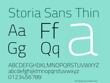 Storia Sans Thin Version 60.001;May 25, 2020;FontCreator 12.0.0.2522 64-bit Font Sample