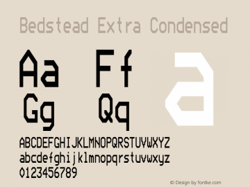 Bedstead Extra Condensed Version 002.002 Font Sample