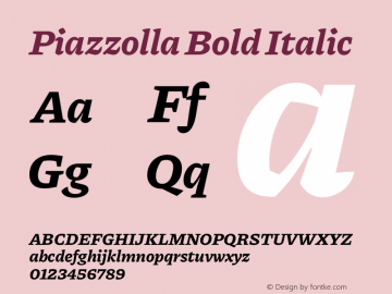 Piazzolla Bold Italic Version 1.200图片样张