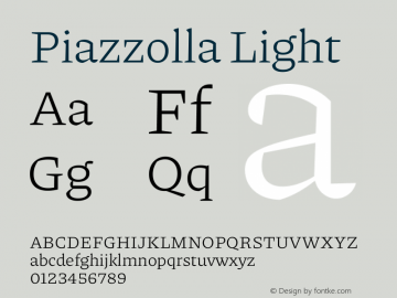 Piazzolla Light Version 1.200 Font Sample