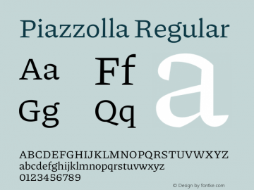 Piazzolla Regular Version 1.200 Font Sample