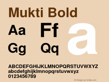 Mukti Bold Version 0.94 November 1, 2003 Font Sample