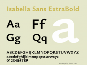 Isabella Sans ExtraBold Version 0.002;July 12, 2020;FontCreator 13.0.0.2655 64-bit; ttfautohint (v1.6)图片样张