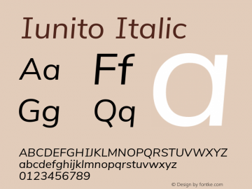 Iunito Italic Version 2.502;June 1, 2020;FontCreator 12.0.0.2522 64-bit图片样张