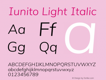 Iunito Light Italic Version 2.502;June 1, 2020;FontCreator 12.0.0.2522 64-bit图片样张