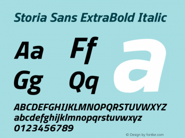 Storia Sans ExtraBold Italic Version 60.001;May 25, 2020;FontCreator 12.0.0.2522 64-bit Font Sample