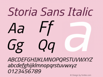 Storia Sans Italic Version 60.001;May 25, 2020;FontCreator 12.0.0.2522 64-bit Font Sample