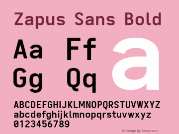Zapus Sans Bold Version 1.00;August 6, 2020;FontCreator 13.0.0.2655 64-bit; ttfautohint (v1.8.3) Font Sample
