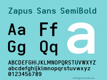 Zapus Sans SemiBold Version 1.00;August 6, 2020;FontCreator 13.0.0.2655 64-bit; ttfautohint (v1.8.3) Font Sample