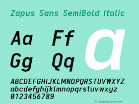 Zapus Sans SemiBold Italic Version 1.00;August 6, 2020;FontCreator 13.0.0.2655 64-bit; ttfautohint (v1.8.3)图片样张
