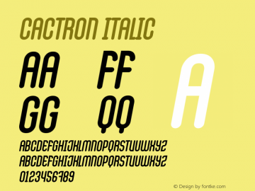 Cactron Italic Version 1.0图片样张