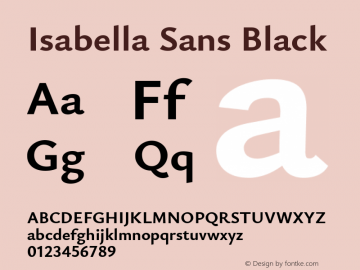 Isabella Sans Black Version 0.002;August 20, 2020;FontCreator 13.0.0.2681 64-bit Font Sample