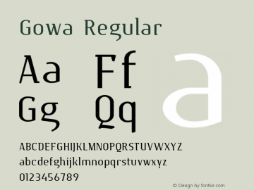 Gowa Regular Version 1.0 Font Sample