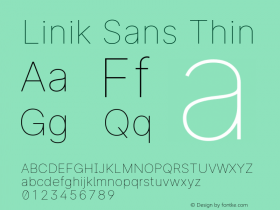 LinikSans-Thin Version 3.020; ttfautohint (v1.6)图片样张