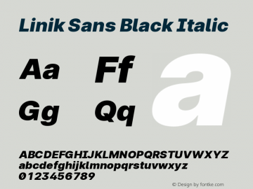 LinikSans-BlackItalic Version 3.003;May 7, 2020;FontCreator 12.0.0.2522 64-bit; ttfautohint (v1.6)图片样张