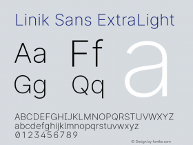 LinikSans-ExtraLight Version 3.020; ttfautohint (v1.6)图片样张