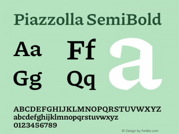Piazzolla SemiBold Version 1.200 Font Sample