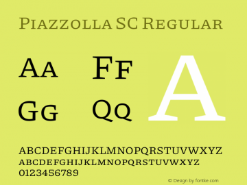 Piazzolla SC Regular Version 1.200 Font Sample